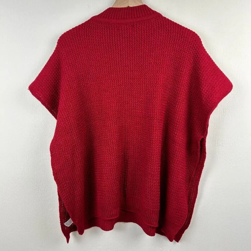 Loft Poncho Womens XS / Small Red New with Tag Oversized Boxy Sweater Ladies - Picture 3 of 10